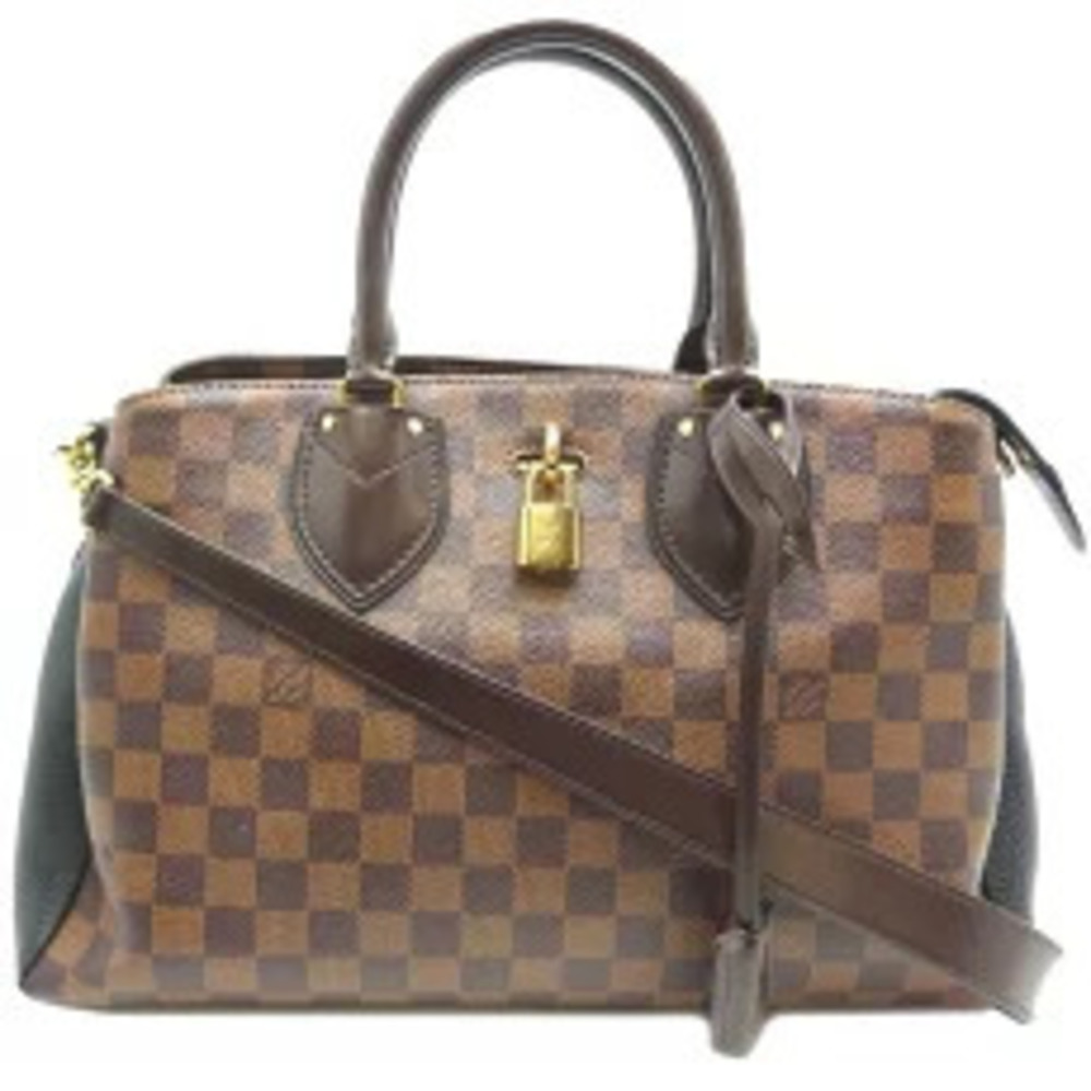 Louis Vuitton Normandie Handbag Damier Ebene Brown Noir Black